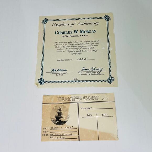 America's Greatest Sailing Ship Plate Collection "Charles W Morgan" 1987 - Picture 3 of 3